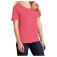 thumbnail image 4 of Yellow Rooster Women's Core Cotton V-Neck Tee Coral XS, 4 of 6