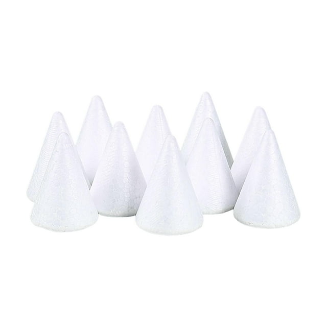 Cono de espuma para manualidades, árbol de Navidad, centro de mesa educativo, suministro para fiestas 68mm 10 piezas Zulema Cono de espuma sólida