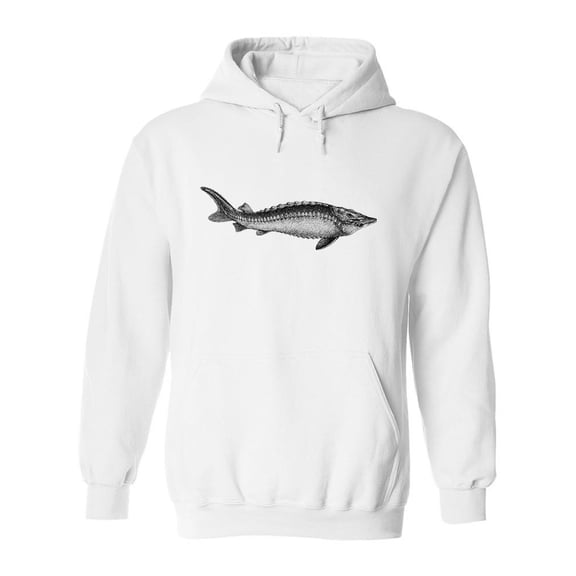 European Sturgeon Sketch Hoodie Men -Image by Shutterstock, Male Small