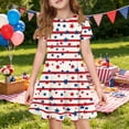 thumbnail image 2 of Grblisyd 4th of July Dresses for Girls USA Patriotic Short Sleeve Dress Star Striped Crew Neck A Line Dress Independence Day Outfit with Pockets 10-12y, 2 of 6