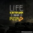 thumbnail image 4 of Glowneon Life Is Better When You Eat Pizza Neon Sign, Pizza Led Sign, Pizza Decor Store, 4 of 5