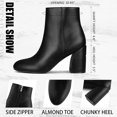 Ankle Boots for Women Square Toe Short Boots Side Zipper Low Heel Ankle