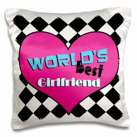 3dRose Worlds Best Girlfriend, Pillow Case, 16 by (Best Apology Flowers For Girlfriend)