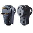 thumbnail image 1 of 30 Amp RV Male and Female Plug Set with Handle - Camper Receptacle Electrical Adapter 55245 (Black, 30 Amp), 1 of 6