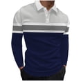 thumbnail image 1 of fvwitlyh Black Shirts for Men Mens Striped Polo Shirt with Pocket, 1 of 4
