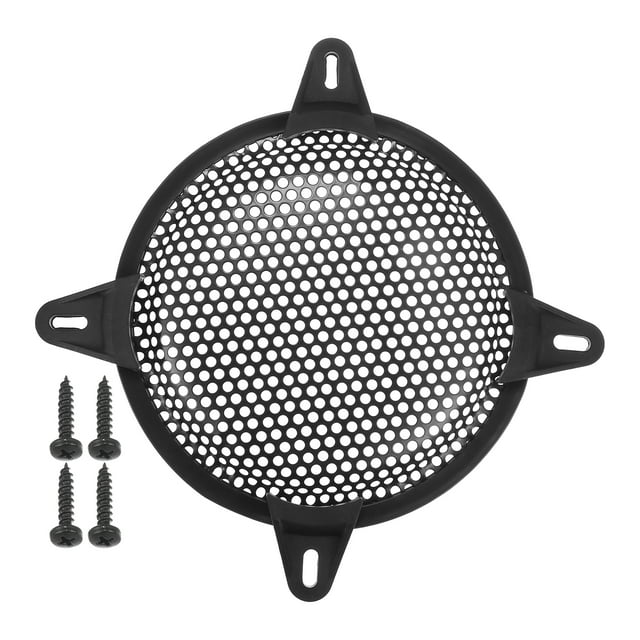 Unique Bargains 6' Car Speaker Grills Cover Mesh Round 6 Inch Audio Subwoofer Protector with Screws and Clips Iron Black