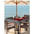 thumbnail image 3 of Outdoor Tablecloths with Umbrella Hole & Zipper, Red Black Chef 54x54 Inch Square Tablecloths, Cartoon Cute Watercolor Cooking Checkered Waterproof Table Cloth, Patio/Pool/Picnic Table Covers, 3 of 8