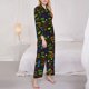 thumbnail image 3 of Balery Pixel Game Conjunto de Pijama con Estampado para Mujer, Conjunto de Dos Piezas con Manga Larga, Ropa de Dormir Suave con Bolsillos, Pijamas Cómodos-Large, 3 of 7