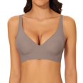thumbnail image 3 of Dorinao Women's Seamless Wireless Anti-Sagging Bra – Soft Support Sleep & Sports Underwear, Purple, 36D, 3 of 9