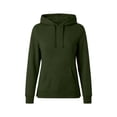 thumbnail image 4 of Josdec Drawstring Hooded Sweatshirts for Women Solid Color Long Sleeve Pullover Kangaroo Pocket Side Split Hem Casual Hoodies S-2XL, 4 of 8