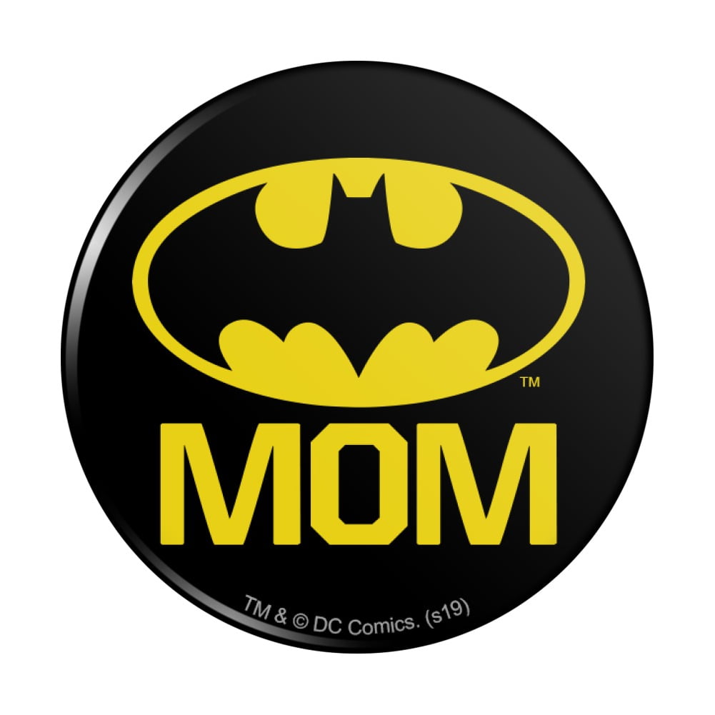 Batman Bat Mom Shield Logo Pinback Button Pin - Walmart.com