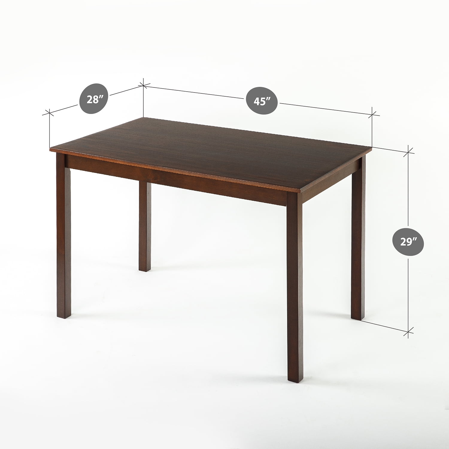 Elm & Oak Juliet 45" Indoor Wood Dining Table, Brown