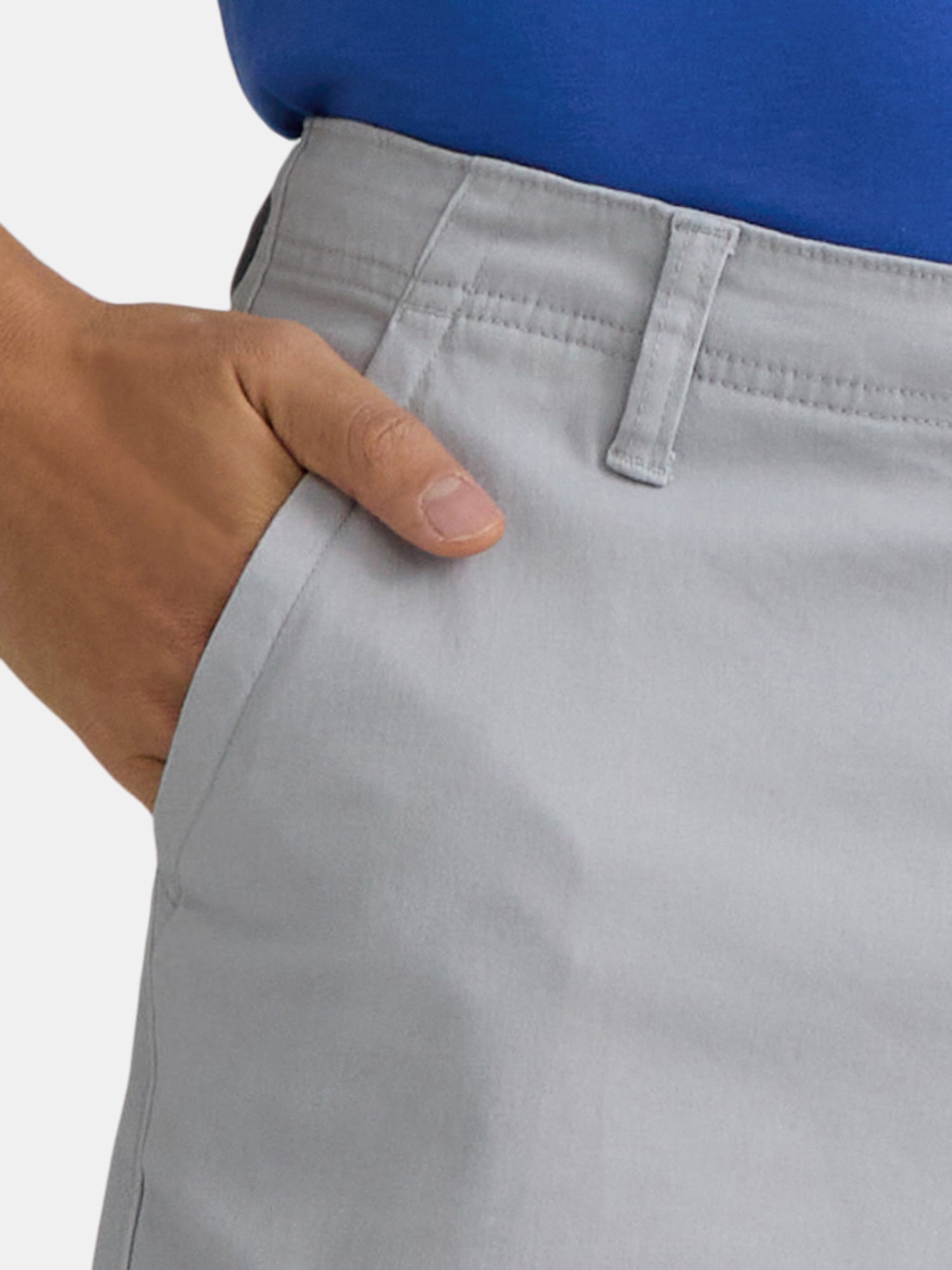 George Men's & Big Men's Relaxed Fit Stretch Twill Flat Front Shorts, 9" Inseam, Sizes 28-54