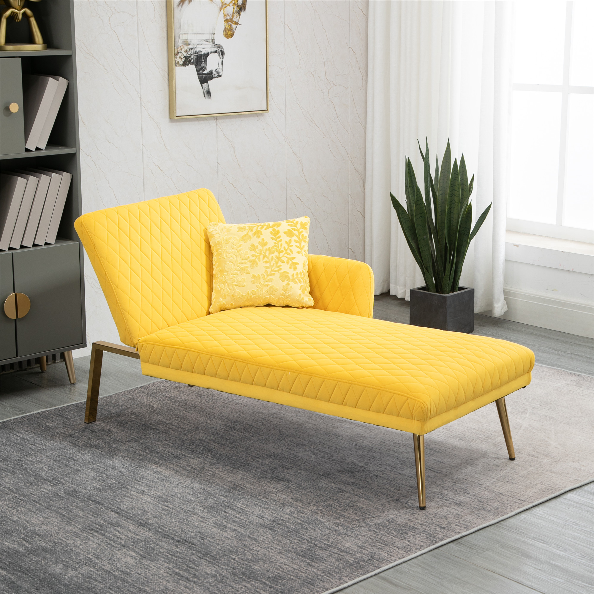 paproos 45" MidCentury Modern Fabric Corner Lounge Chair, Upholstered