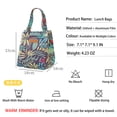 thumbnail image 2 of MYFLOCY Women Small Reusable Lunch Tote Bag Thermal Cooler Box Insulated Lunch Sack(Blue Background Purple Leaves), 2 of 4
