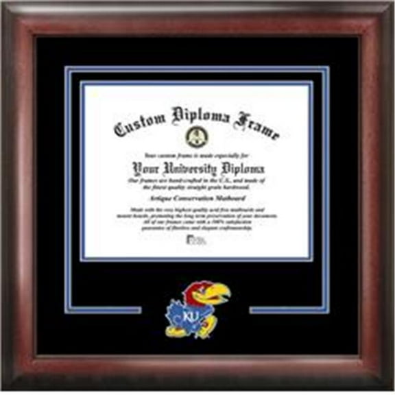 Campus Images KS999SD-1185 11 x 8.5 in. University of Kansas Jayhawks Spirit Diploma Frame - Satin Mahogany