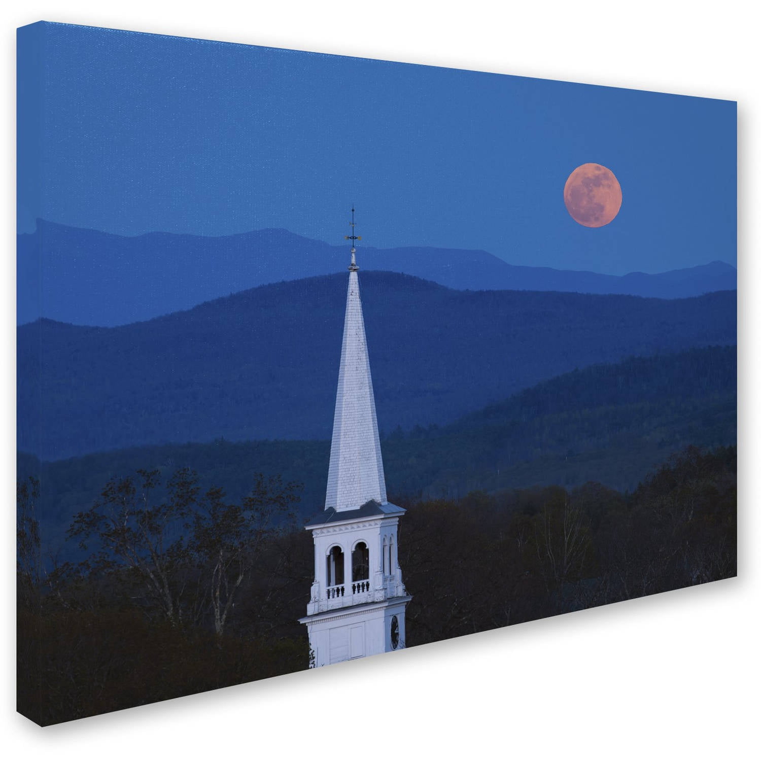 Trademark Fine Art "Moon over Vermont" Canvas Art by Michael Blanchette Photography