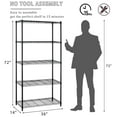 thumbnail image 3 of NiamVelo 5-Tier Wire Storage Shelves, Black, 3 of 9