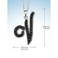 thumbnail image 5 of JewelersClub 1/4 CTW Black Diamond Initial Letter Pendant Necklace for Women | .925 Sterling Silver V Alphabet Monogram Necklaces for Girls | Script Capital Letters | Personalized Jewelry Gift for Her, 5 of 5