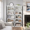 thumbnail image 3 of Farmhouse Bookcase, Farmhouse Book Shelf with Storage Open Display Bookshelves, Book Case Wooden Bookcase Home Decor Furniture for Home Office, Living Room, Bed Room, 3 of 9