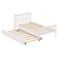thumbnail image 6 of BTMWAY Twin Bed with Trundle, New Upgraded Wood Platform Bed Frame with Headboard and Footboard, Strong Slats Support, Twin Size Trundle Bed for Kids Boys Girls Teens, No Box Spring Needed, White, 6 of 7