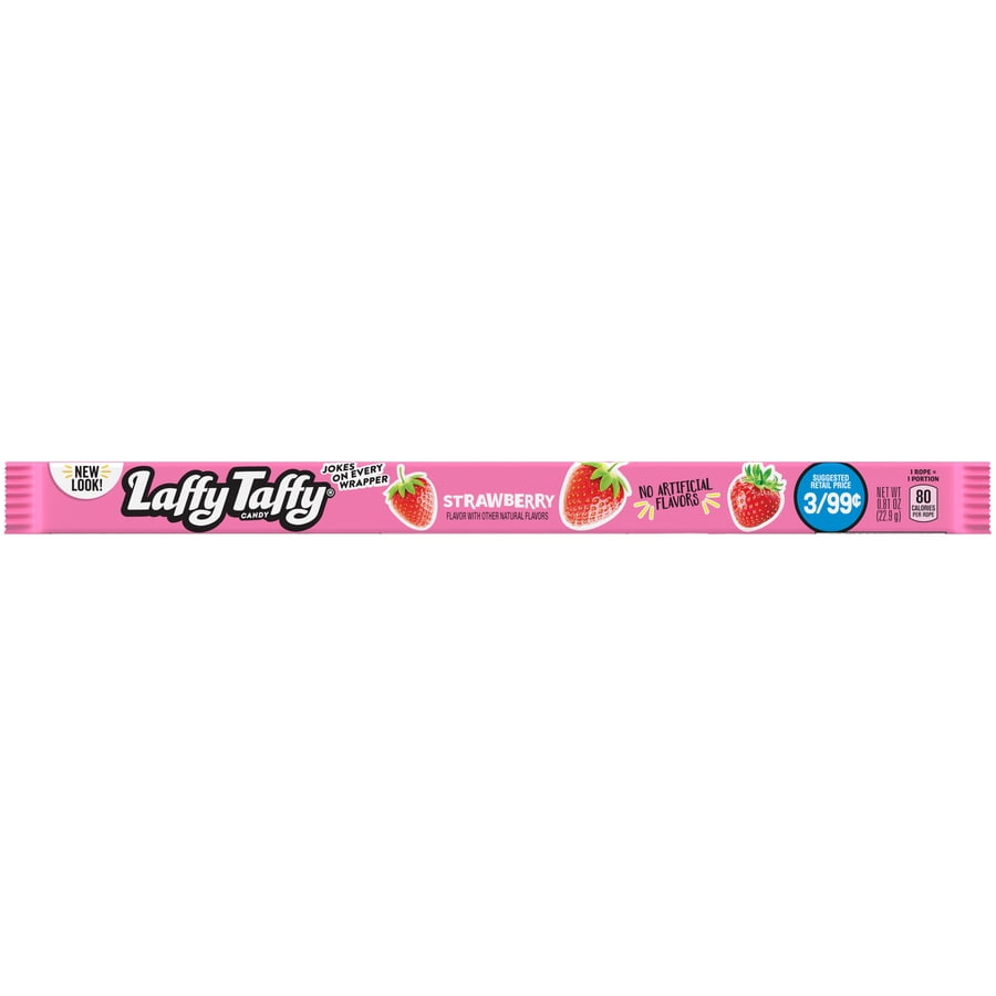 Laffy Taffy Strawberry Rope Chewy Candy 0.81oz (Box of 24)