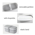 thumbnail image 5 of Simple Style Layer Japanese Lunch Box Portable Outdoor Leak-proof Food Container Kitchen Accessories With Chopsticks Tableware,1pc-grey, 5 of 5