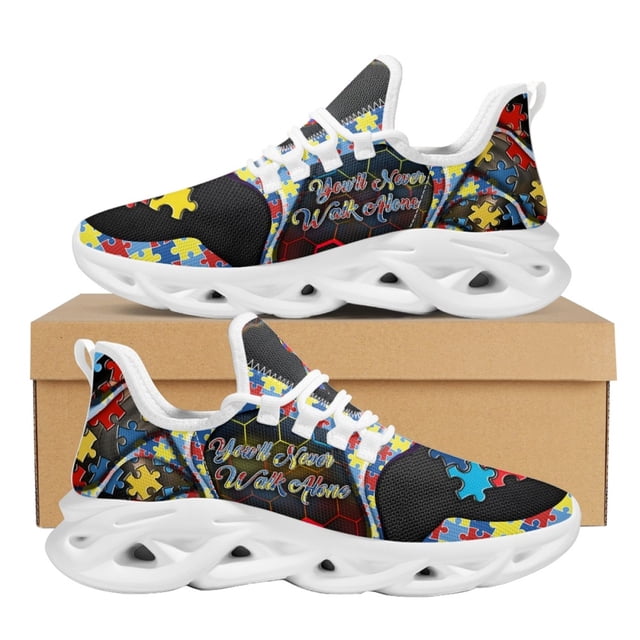 Autism Mesh Sneakers Women's Round Toe Running Shoes Casual Platform Shoes Breathable Walking Footwear Custom Name