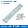 thumbnail image 4 of Unique Bargains 36 Set 14G Bicycle Spokes Bike Wheel Spokes Galvanized Carbon Steel Silver Tone-202mm, 4 of 7