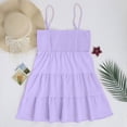 thumbnail image 6 of Sundresses for Women Cute Spaghetti Strap Smocked Tiered Mini Dress Casual Summer Boho Flowy Swing Beach Sun Dresses, 6 of 7