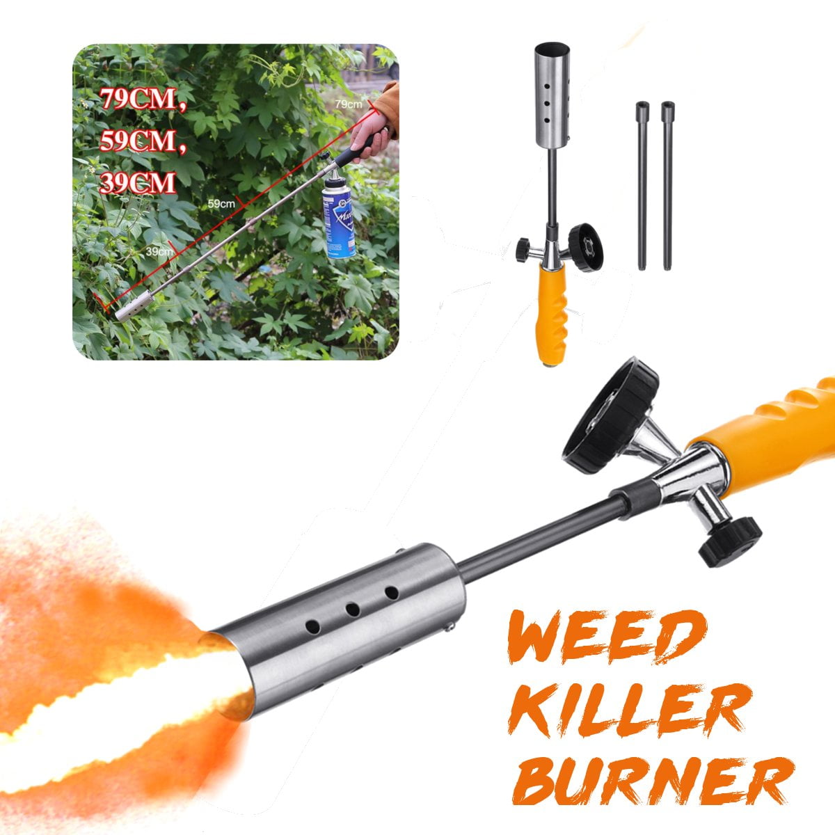 30'' Weed Killer Grass Shrub Garden Kill Burner Fire Kit Handle Butane