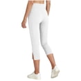 thumbnail image 6 of StSilkitty Girls Capris Leggings Solid Color High Waist Elastic Stretch Yoga Cropped Pants Comfy Breathable Trousers with Pockets, 6 of 9