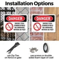 thumbnail image 3 of (2 Pack) Diesel Fuel Combustible No Smoking OSHA Danger Sign 10 Inch X 7 Inch Plastic Sign, Weather Resistant, UV Protected for Workplace, Business, and Construction Site, Made in the, 3 of 8