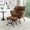 Brown, variant on DRKAT Lazy Chair with Ottoman, Modern Large Accent Chair, Velvet Lounge Sofa Chair with Armrests, Comfy Upholstered Leisure Reading Chair with Footrest for Bedroom, Living Room, Dorm (Beige)