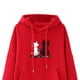 thumbnail image 3 of Sudadera Yuyangstore Capucha Mujer Estampado Gato Bolsillos Rojo M, 3 of 4