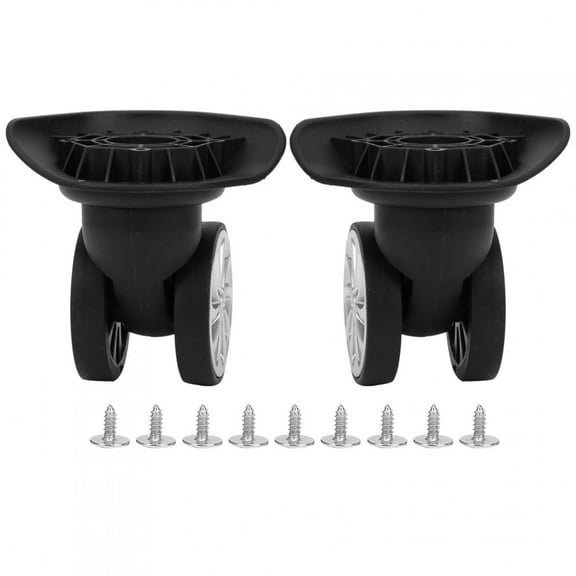 1 Pair Black Suitcase Mute Double Row Wheel Universal Luggage Replacement Outdoor Supplies