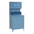 thumbnail image 3 of Shop Desk w/Lower Cabinet, Pigeonhole Compartments w/Upper Cabinet, 34-1/2"W x 30"D x 80"H, Blue, 3 of 3