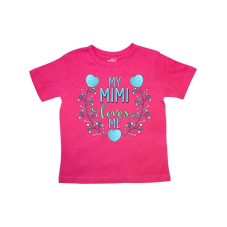 

Inktastic My Mimi Loves Mimi with Flowers and Hearts Gift Toddler Boy or Toddler Girl T-Shirt