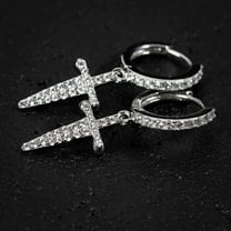 2 Ct Round Cut Diamond Lab Created Men's Drop & Dangle Earrings 14k White Gold Finish