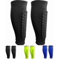 thumbnail image 1 of 1 Pair Soccer Shin Guards Sleeves, Calf Protective Sleeve Professional Crashproof Shin Guards For Men, Women And Youth (black), 1 of 5