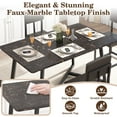 thumbnail image 4 of Legahome Dining Table Set for 4, Modern 5-Piece Faux Marble Dining Set, Compact Rectangle Kitchen Table and Chairs Set for Couples, Small Families, Brown Tabletop, 4 of 10