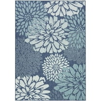 HomeRoots 572888 6 x 9 ft. Navy Blue Floral Indoor & Outdoor Rectangle Area Rug