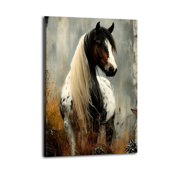 Clydesdale Ma Poster Wrapped Wooden Frame Wall Decor,,Canvas Wall Art for Living Room,Bedroom,Office,Ready to Hang