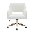 thumbnail image 3 of Modern Water and Stain Resistant Boucle Fabric Upholstered Rolling Task Chair Height Adjustable Swivel Vanity Chair, Cream, 3 of 5