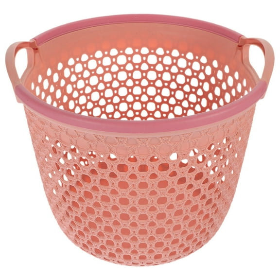 Hytrove Laundry Basket Hamper Plastic Pink for Laundry Room Storage 1Pcs