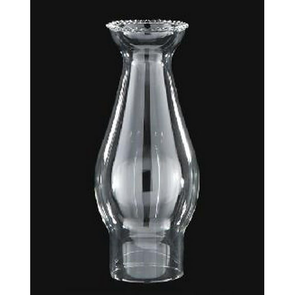 B&P Lamp® 2 1/16 Inch by 6 3/4 Inch Clear Glass Lamp Chimney with Beaded Top Design for Vintage and Antique Style Lighting