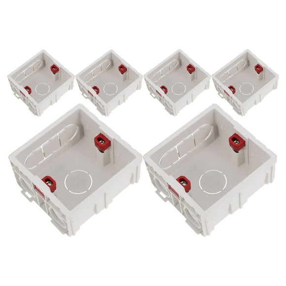 SOPOTUTU 6Pcs Wall Gang Box Electrical Outlet Box PVC Material for Switches and Receptacles Easy Installation