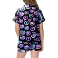 thumbnail image 5 of KPOPLK Little Girls Pajamas Set Halloween Sleepwear Short Sleeve Button Down Silk Shirt and Shorts Sleepwear 2 Piece Kids Pjs 2-13Years,Size 6-7 Years, 5 of 5