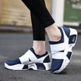 thumbnail image 4 of LASUDRAA Womens Slip On Walking Shoes Breathable Mesh Air Cushion Platform Sneakers with Hook and Loop Strap Non Slip Comfortable Casual Footwear, 4 of 7