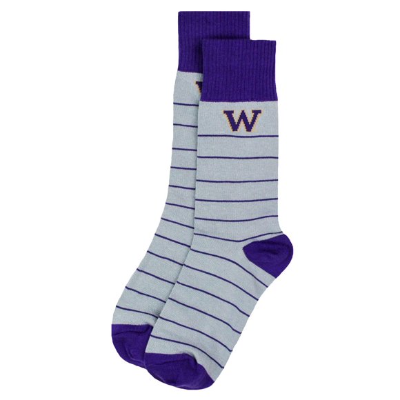 DB Fan Gear Chaussettes Habillées à Rayures Violettes Washington Huskies